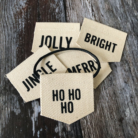 Set of 5 Fun Word Teeny Christmas Natural Banners