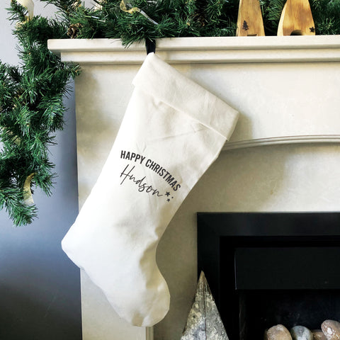 Handmade Personalised Happy Christmas Stocking