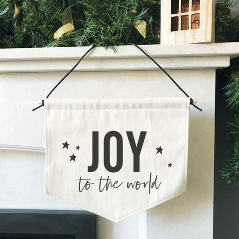 Joy to the World Natural Handmade Christmas Banner