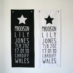 Personalised Star Birth Eyelet Banner