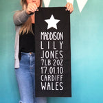 Personalised Star Birth Eyelet Banner