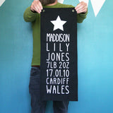 Personalised Star Birth Eyelet Banner