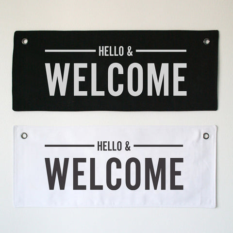 Hello & Welcome Eyelet Banner