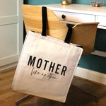 Mother Like No Other Large Canvas Tote Bag