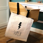 Super Lightning Bolt Large Canvas Tote Bag