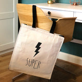 Super Lightning Bolt Large Canvas Tote Bag