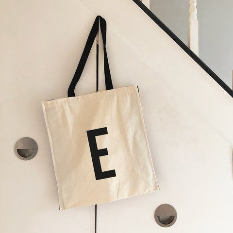 F'' Letter Initial Canvas Tote Bag - Initials Bags