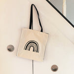 Rainbow Canvas Tote Bag with Pocket