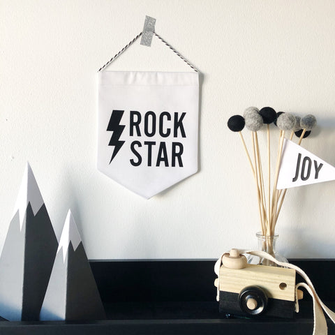 Rock Star Banner with Lightning Bolt