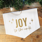 Joy to the World White Christmas Banner