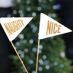 Handmade Naughty and Nice Mini Waver Flags