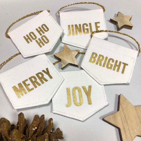 Set of 5 Christmas Fun Word Teeny Banners