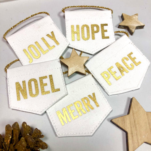 Set of 5 Traditional Word Teeny Banners