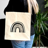 Rainbow Canvas Tote Bag with Pocket