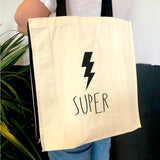 Super Lightning Bolt Large Canvas Tote Bag